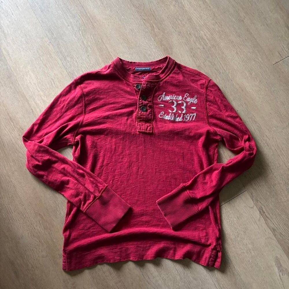 American-eagle mens Red and Burgundy Shirt